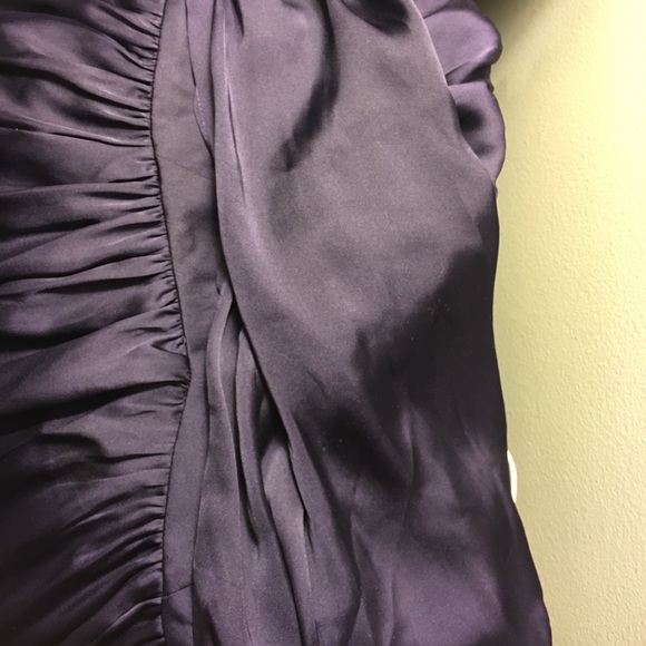 Silk Dark Purple Bridesmaids Dress strapless - Picture 2 of 5